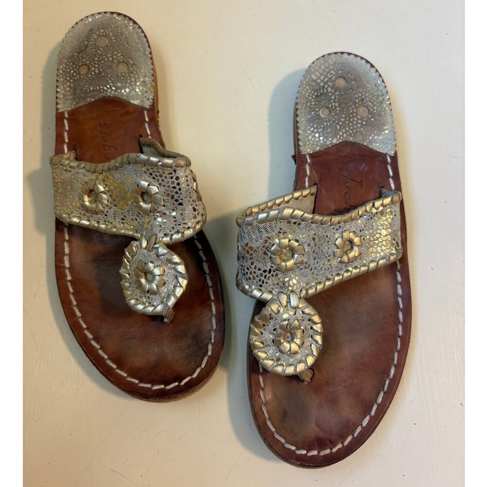 Jack Rogers Palm Beach Sandal Metallic Gold 8
